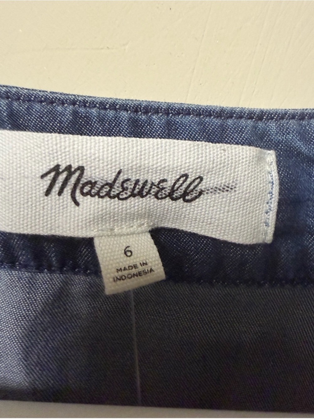 Madewell Denim Button Front Mini Dress Chambray Pleated fit n flare - Picture 5 of 7